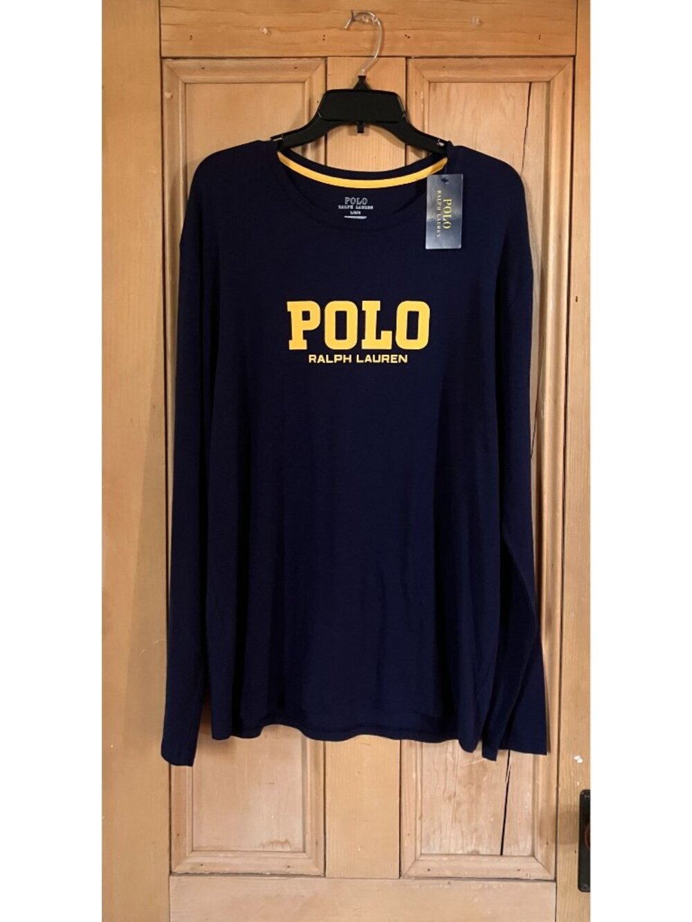 Polo Ralph Lauren Mens Polo Logo Long Sleeve Crew T-Shirt Size Large Blue AN NWT